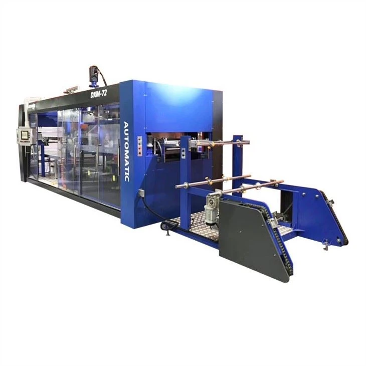 Three Stations Automatic Plastic Pvc Fruit Tray Vacuum Thermoforming Machine
